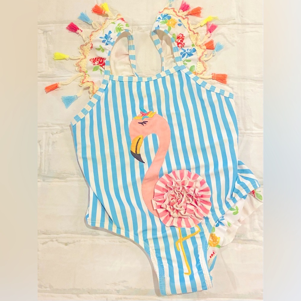 Boutique style Little girls 2t flamingo one piece swimsuit